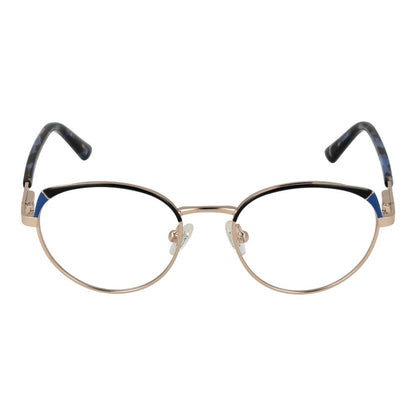 Guess Gold Metal Glasses (Frames) for women, round full-rim style with gold metal frame, demo lenses, includes branded case.