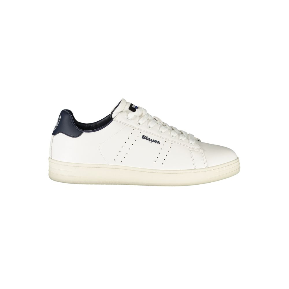 Blauer White Polyurethane Men's Sneaker