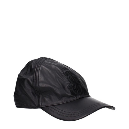 Jil Sander Black Leather Cap (Baseball Hat)