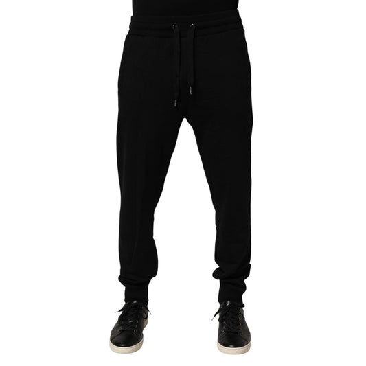 Dolce & Gabbana Black DG Logo Cotton Jogger Sweatpants Pants