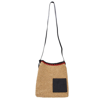 Jil Sander Beige Raffia Crossbody Bag