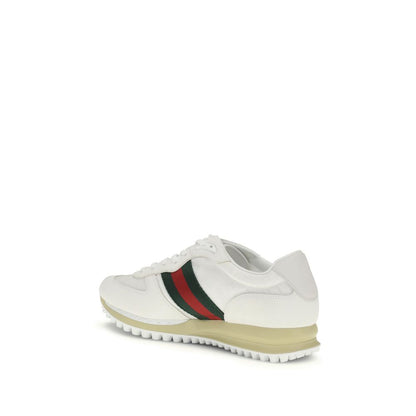 Gucci White Polyamide Athletic Sneakers