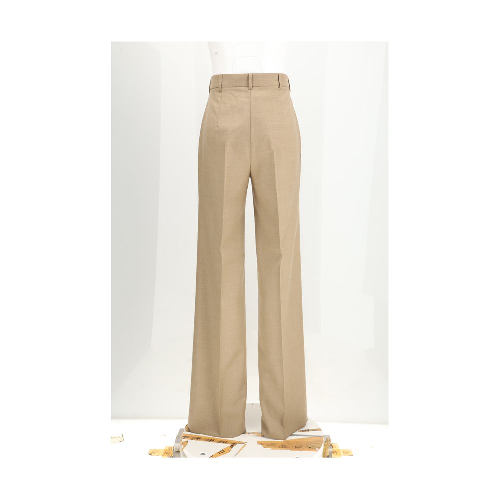 Max Mara Brown Fleece Wool Casual Pants