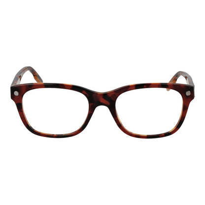 Ermenegildo Zegna Red Acetate Glasses (Frames) in full-rim rectangular style with demo lenses, featuring a sleek red acetate frame.