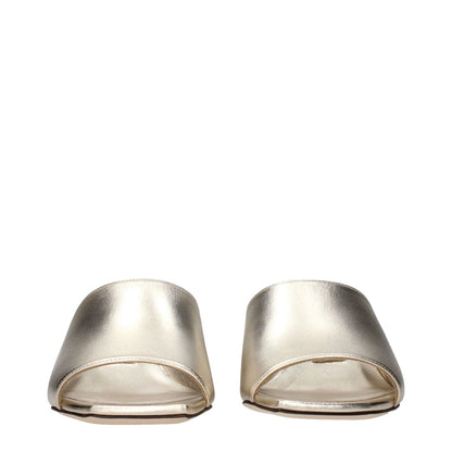 Jimmy Choo Gold Leather Platform Sandals