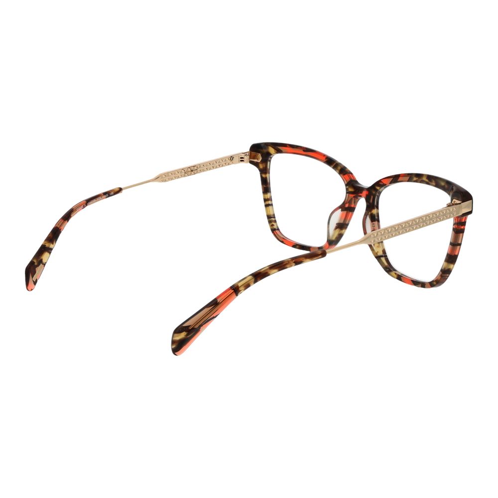 Police Multicolor Metal Glasses (Frames) full-rim butterfly style for women with branded case, 53-16-135 size with demo lenses.