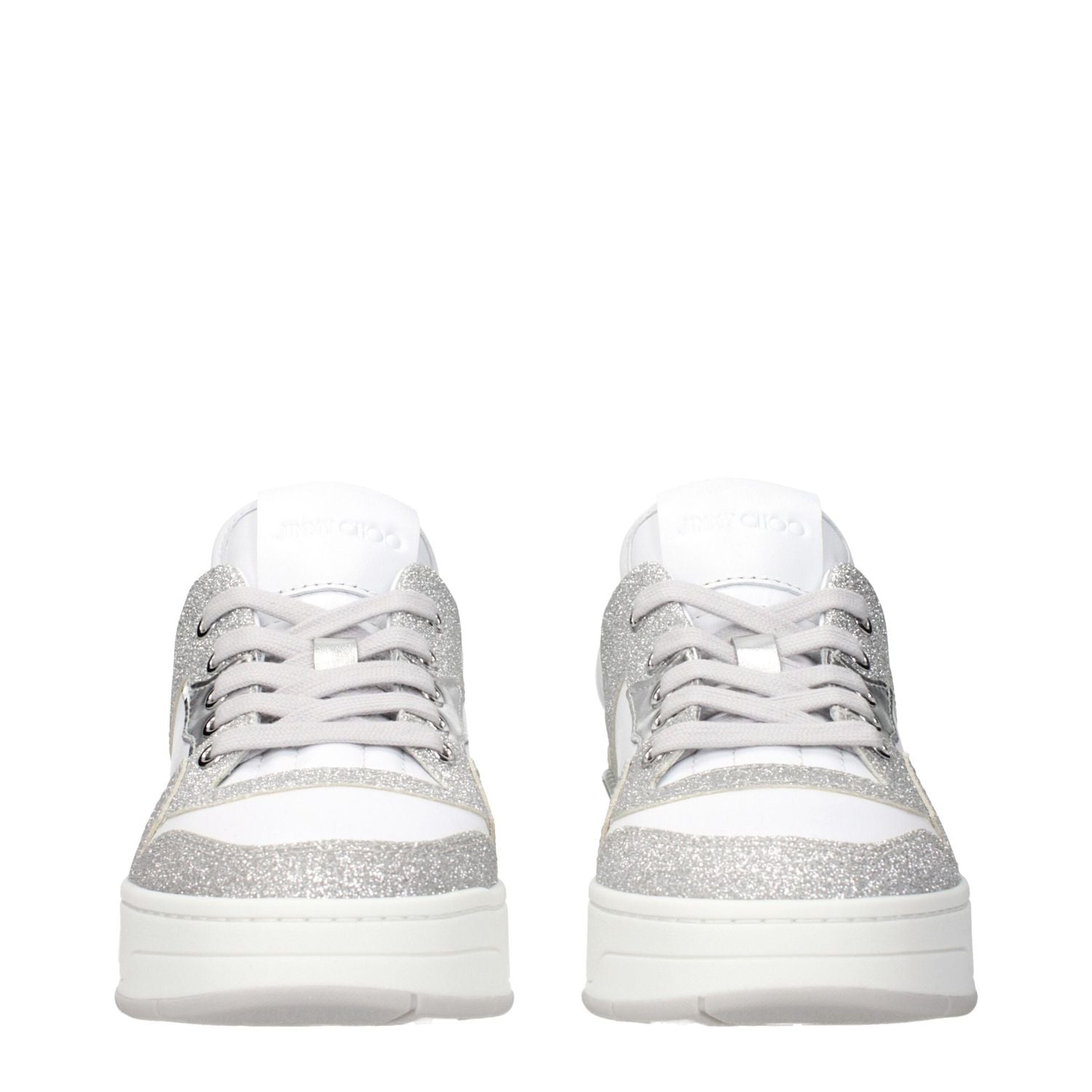 Jimmy Choo White Leather Low Top Sneakers