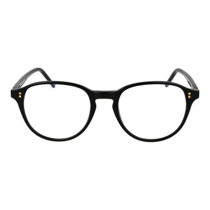 Hackett Black Acetate Glasses (Frames) for men, full-rim style with black acetate material and demo lenses. Size 51-19-150.