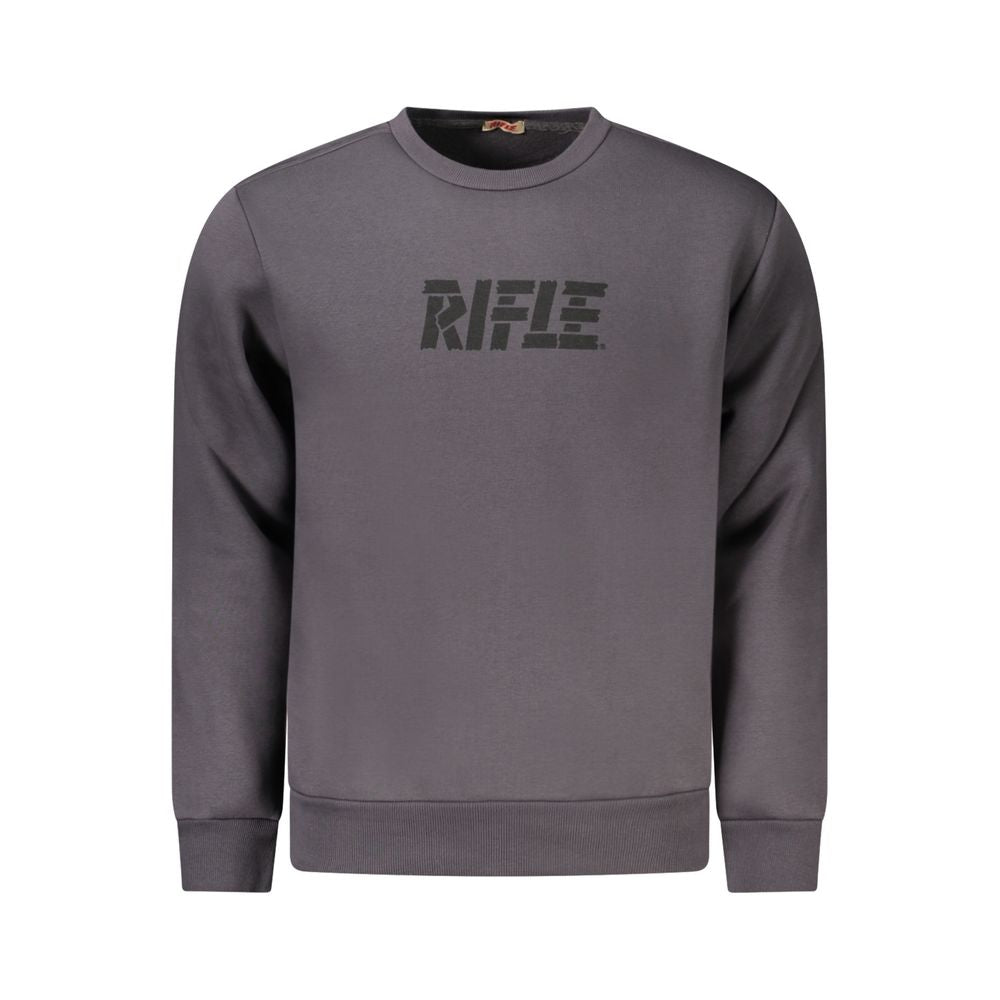 Rifle Gray Cotton Sweatshirt with long sleeves, crew neck, and logo print.