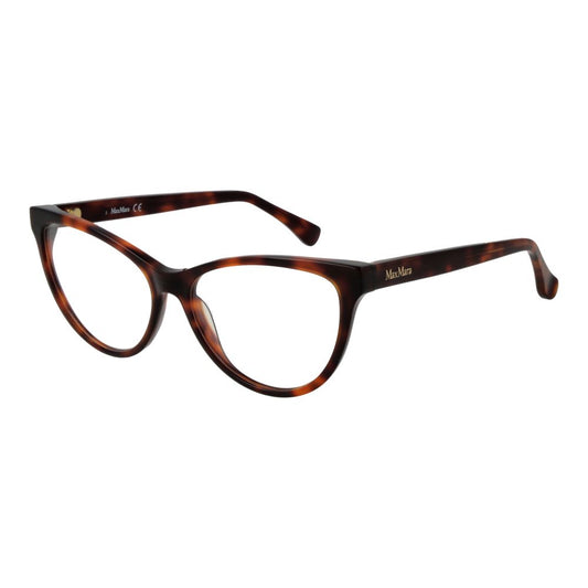 Max Mara Brown Plastic Glasses (Frames) for women with full-rim, cat-eye style, featuring brown plastic frame and demo lenses.