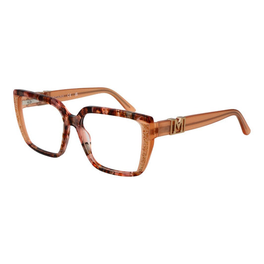 Marciano by Guess Orange Acetate Glasses (Frames) for women, full-rim butterfly style with acetate frame and demo lenses, includes branded case.
