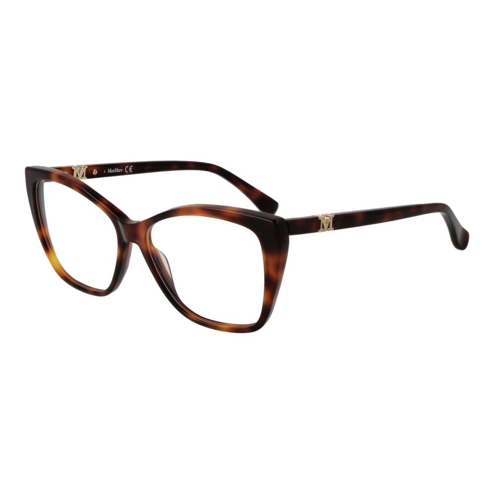 Max Mara Brown Acetate Glasses (Frames) in full-rim square style for women.