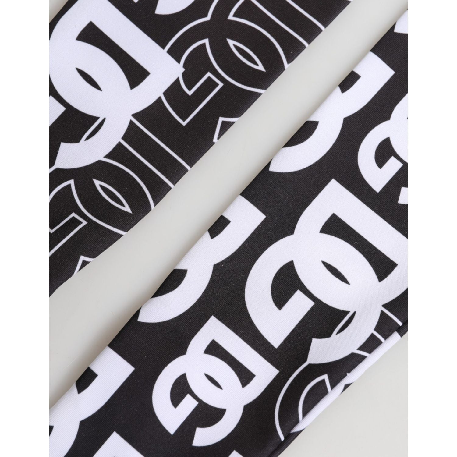Dolce & Gabbana Black White DG Logo Elbow Length Mitten Gloves