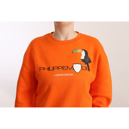 Philippe Model Orange Printed Long Sleeves Pullover Sweater