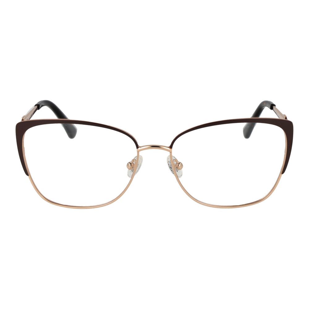 Guess Brown Metal Glasses (Frames) for women with full-rim butterfly style, brown metal frame, and demo lenses.