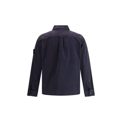 Stone Island Blue Cotton Dress Shirt