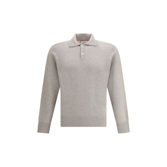 Brunello Cucinelli Beige Cashmere Polo Shirt