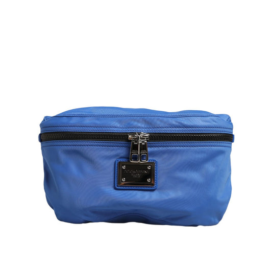 Dolce & Gabbana Blue Logo Plaque Nylon Waist Fanny Pack Men's Borse Bag