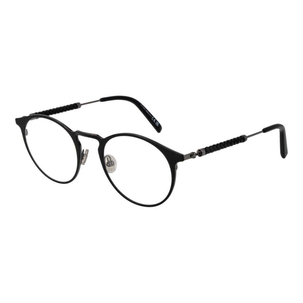 Tod's Black Metal Glasses (Frames) for men with full-rim panto style and demo lenses, including branded case, size 50x44mm.