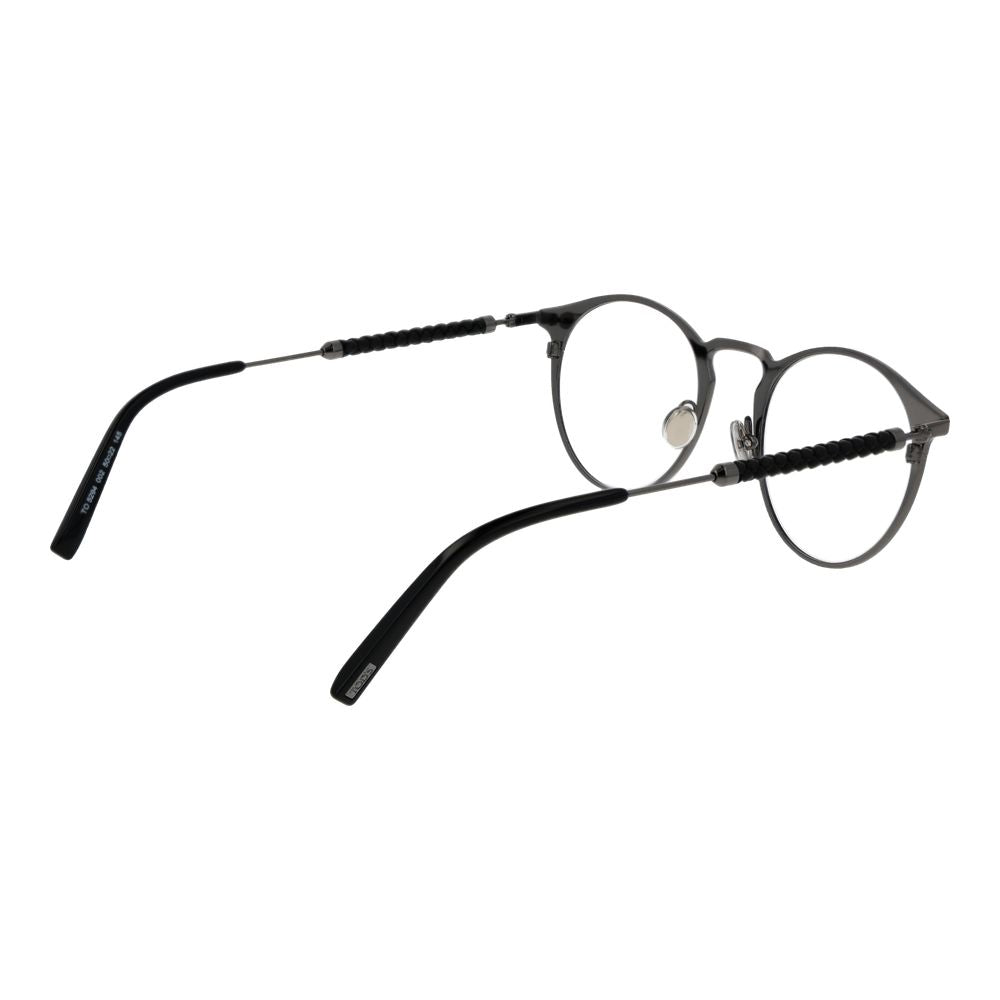Alt Tag: Tod's Black Metal Glasses (Frames) for men, full-rim style with black metal frame and demo lenses, includes branded case.