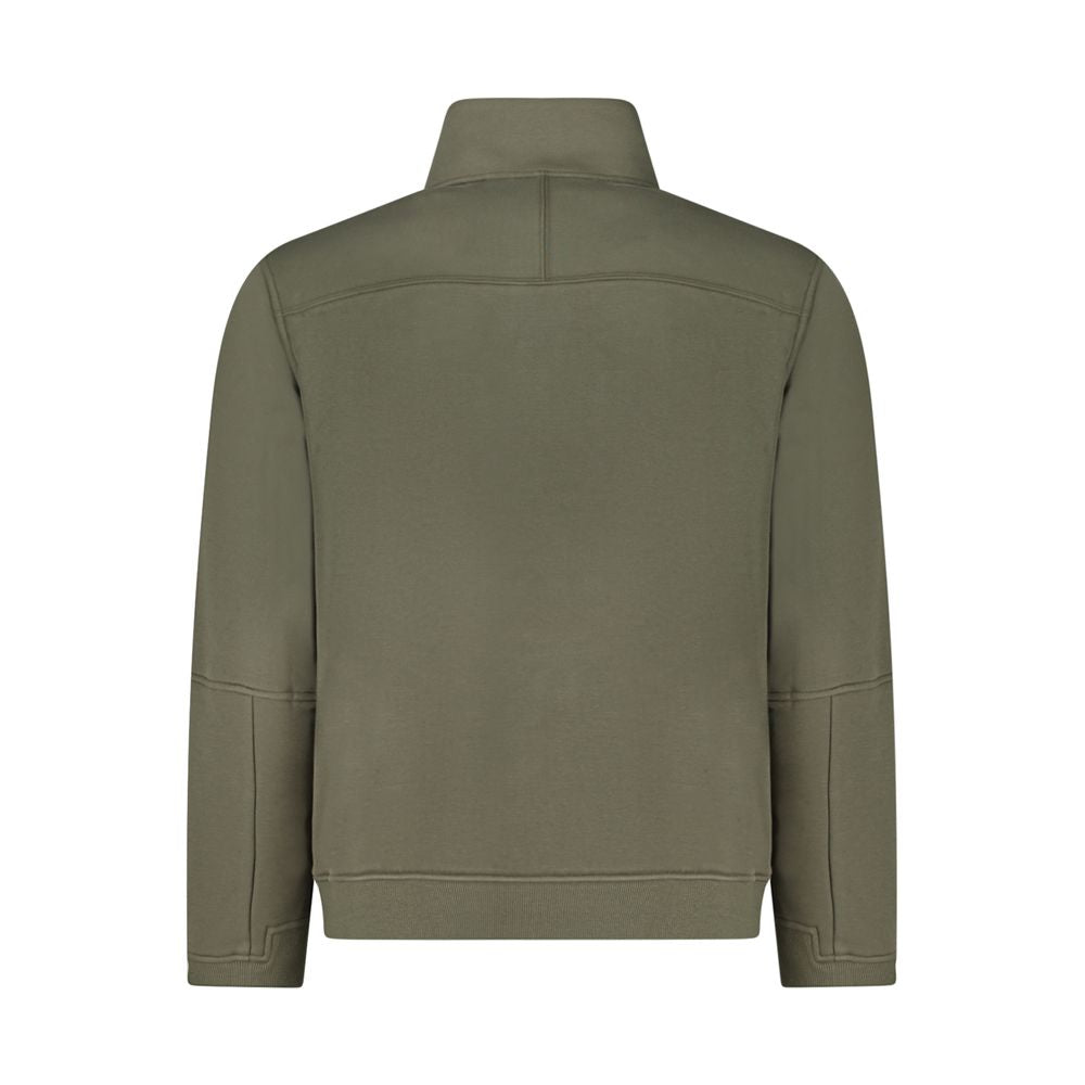 Back view of K-WAY Green Cotton Men Sweater showcasing sleek design and durable fabric.
