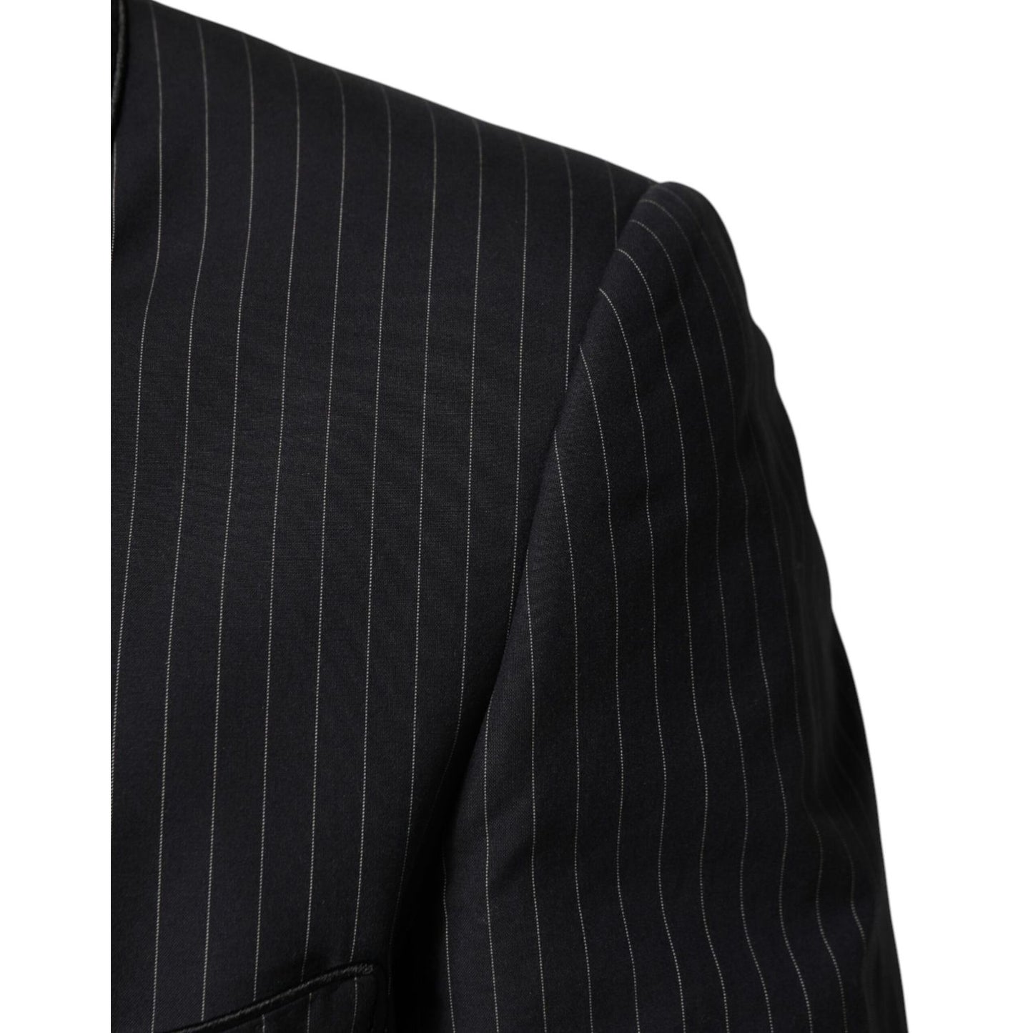 Dolce & Gabbana Black Stripes 1 Button Suit Jacket Blazer