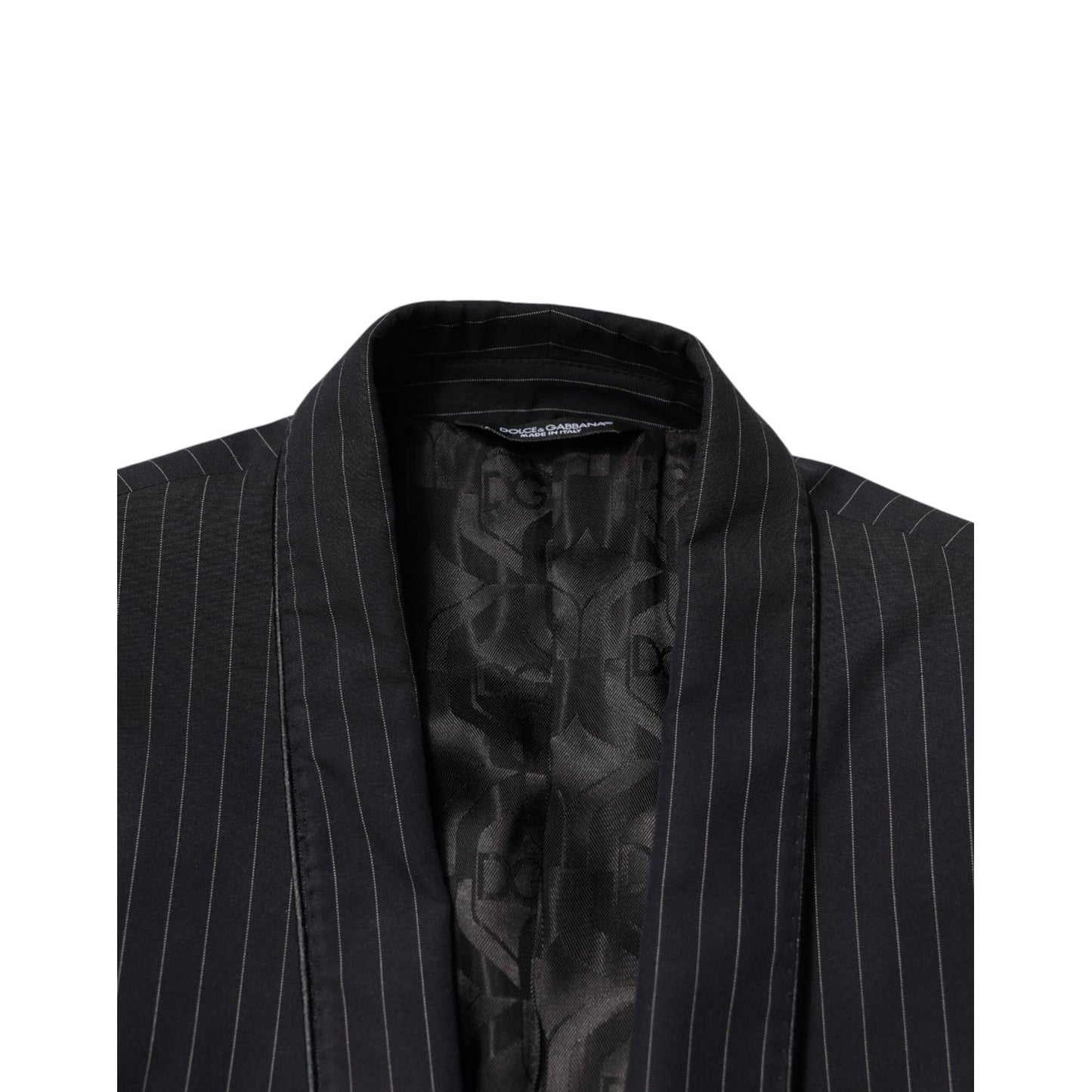 Dolce & Gabbana Black Stripes 1 Button Suit Jacket Blazer