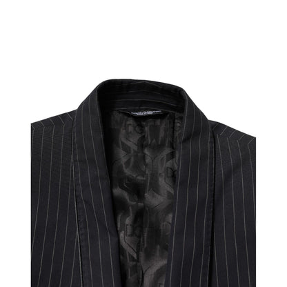 Dolce & Gabbana Black Stripes 1 Button Suit Jacket Blazer