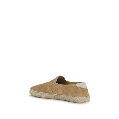 Brunello Cucinelli Beige Calf Leather Bos Taurus Espadrilles