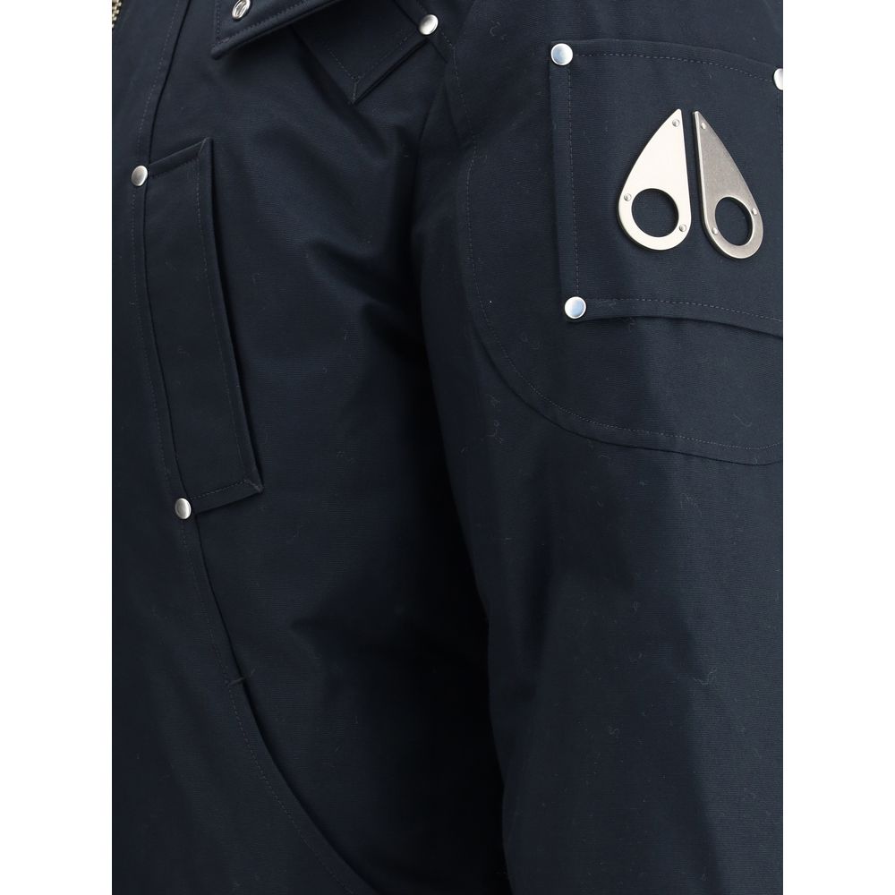 Moose Knuckles Blue Cotton Bomber