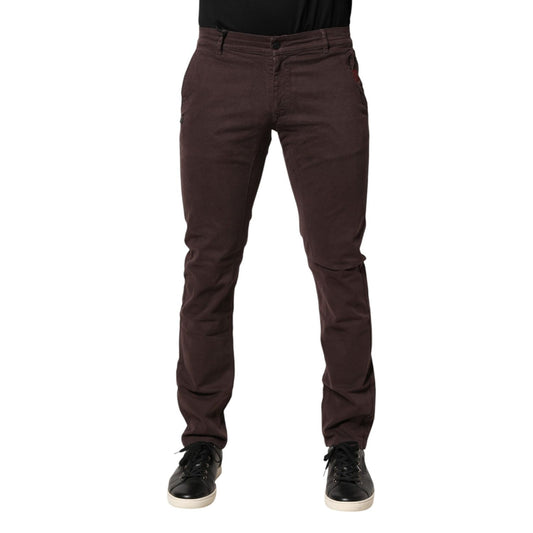 Daniele Alessandrini Brown Cotton Mid Waist Skinny Men Denim  Jeans