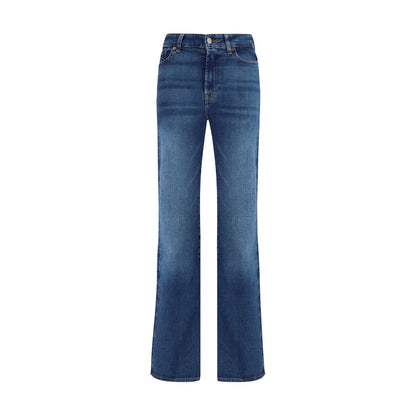 7FOR Blue Cotton Bootcut Jeans