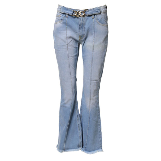 CRISTINAEFFE Light Blue Washed High Waist Bootcut Denim Jeans