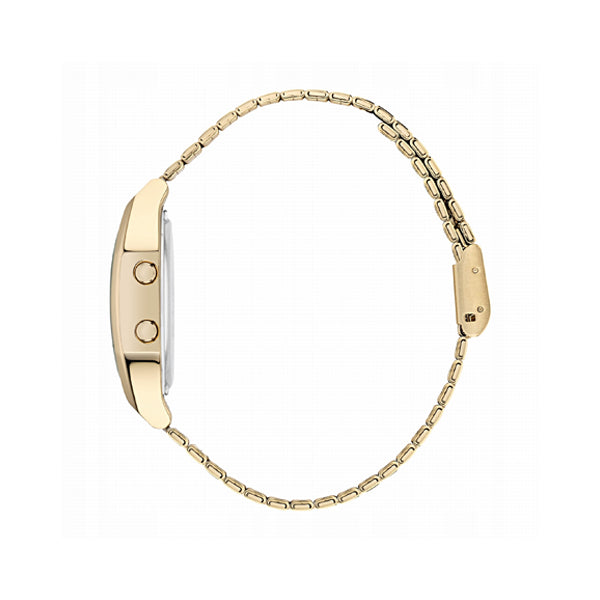 Side view of ADIDAS WATCHES Mod. AOST22074 with gold SS IP strap, 36mm case, and multifunction quartz movement.