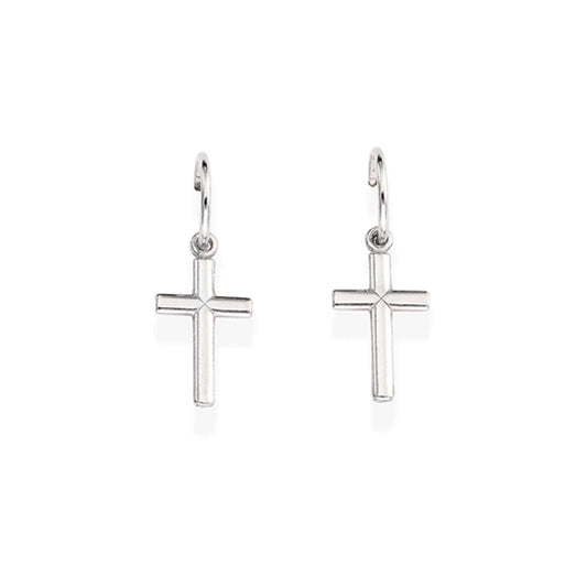 Silver cross earrings from AMEN JEWELRY Mod. ORCRB1.