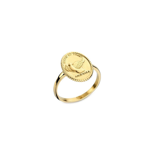 AN JEWELS JEWELRY Mod. AAC.R01Y-8 gold ring with oval eagle design