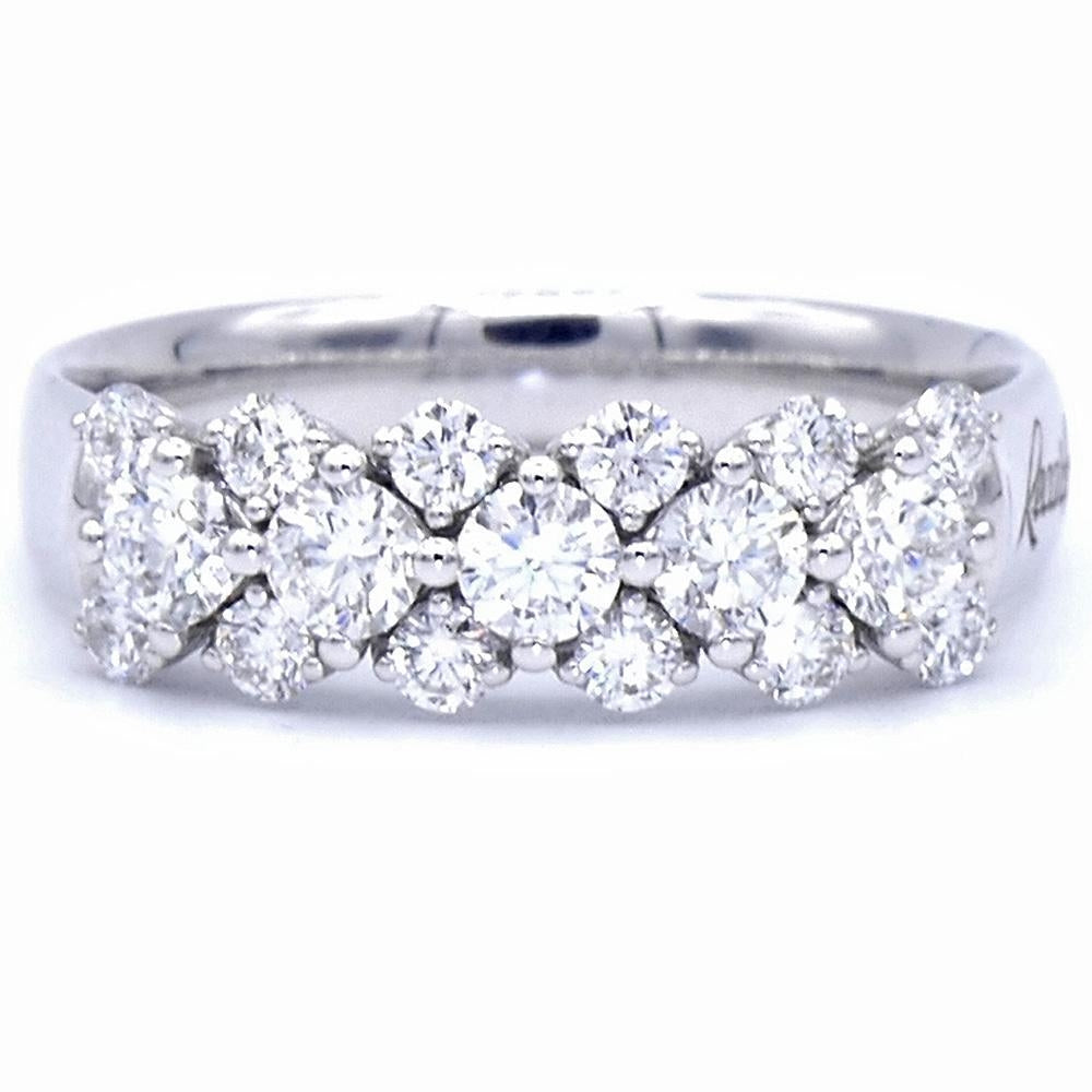 ANELLI RECARLO MOD. R01FM001_093 diamond ring with multiple sparkling stones in a floral pattern set in a white gold band.