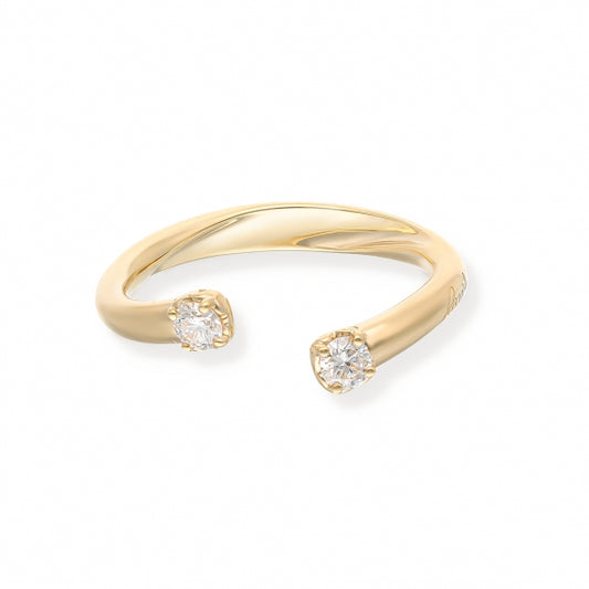 ANELLI RECARLO MOD. R01FN006_G020-14 gold ring with two diamond accents