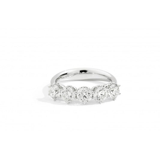 ANELLI RECARLO MOD. R01MZ014_075-14 five-stone diamond ring displayed on a reflective surface