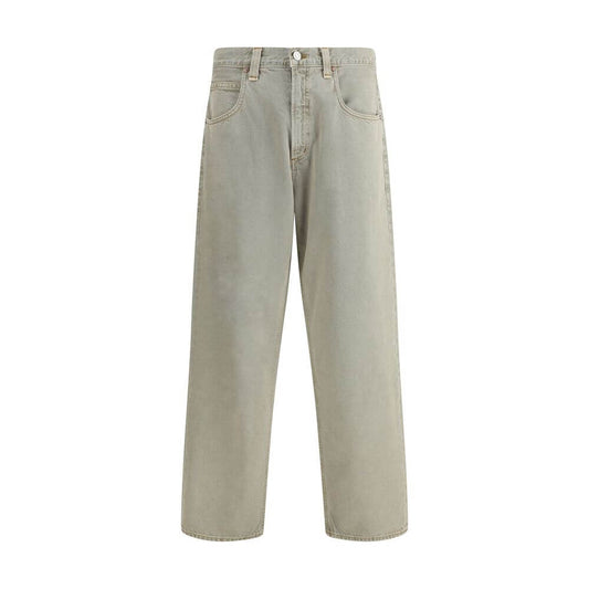 Agolde Gray Cotton Jeans Denim with classic five-pocket design and baggy wide-leg fit. Ideal for a relaxed, contemporary wardrobe.