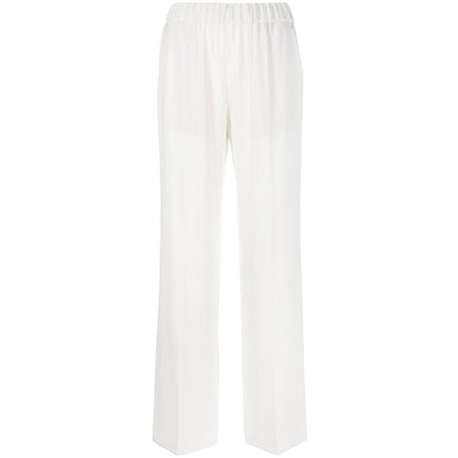 Alberto Biani White Cady Elasticated Trousers Trousers