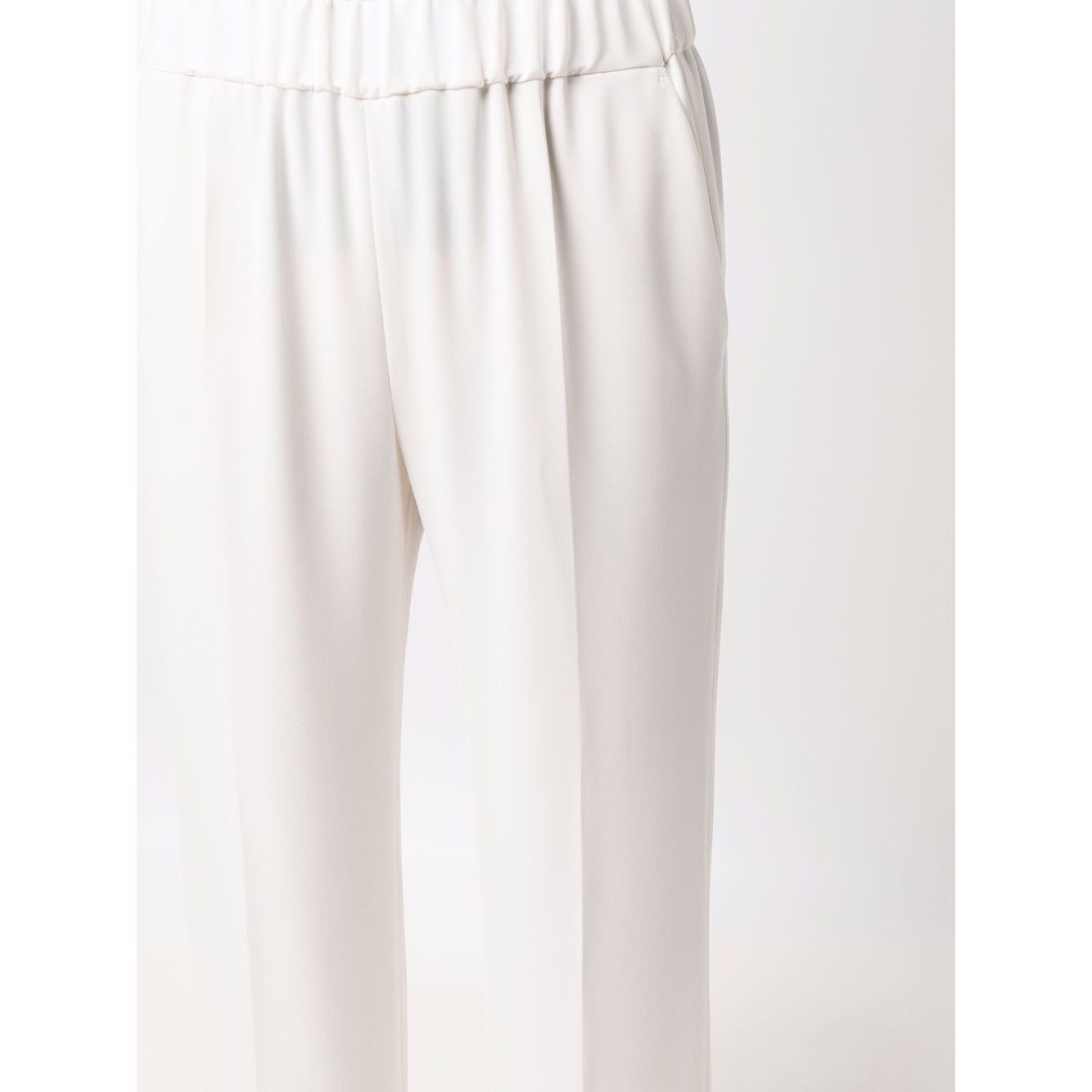 Alberto Biani White Cady Elasticated Trousers Trousers