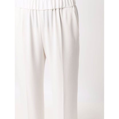 Alberto Biani White Cady Elasticated Trousers Trousers