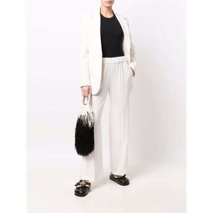 Alberto Biani White Cady Elasticated Trousers Trousers