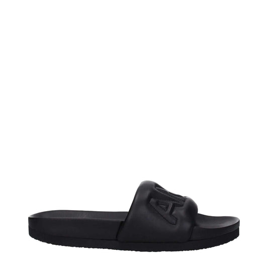 Ambush Black Leather Slippers