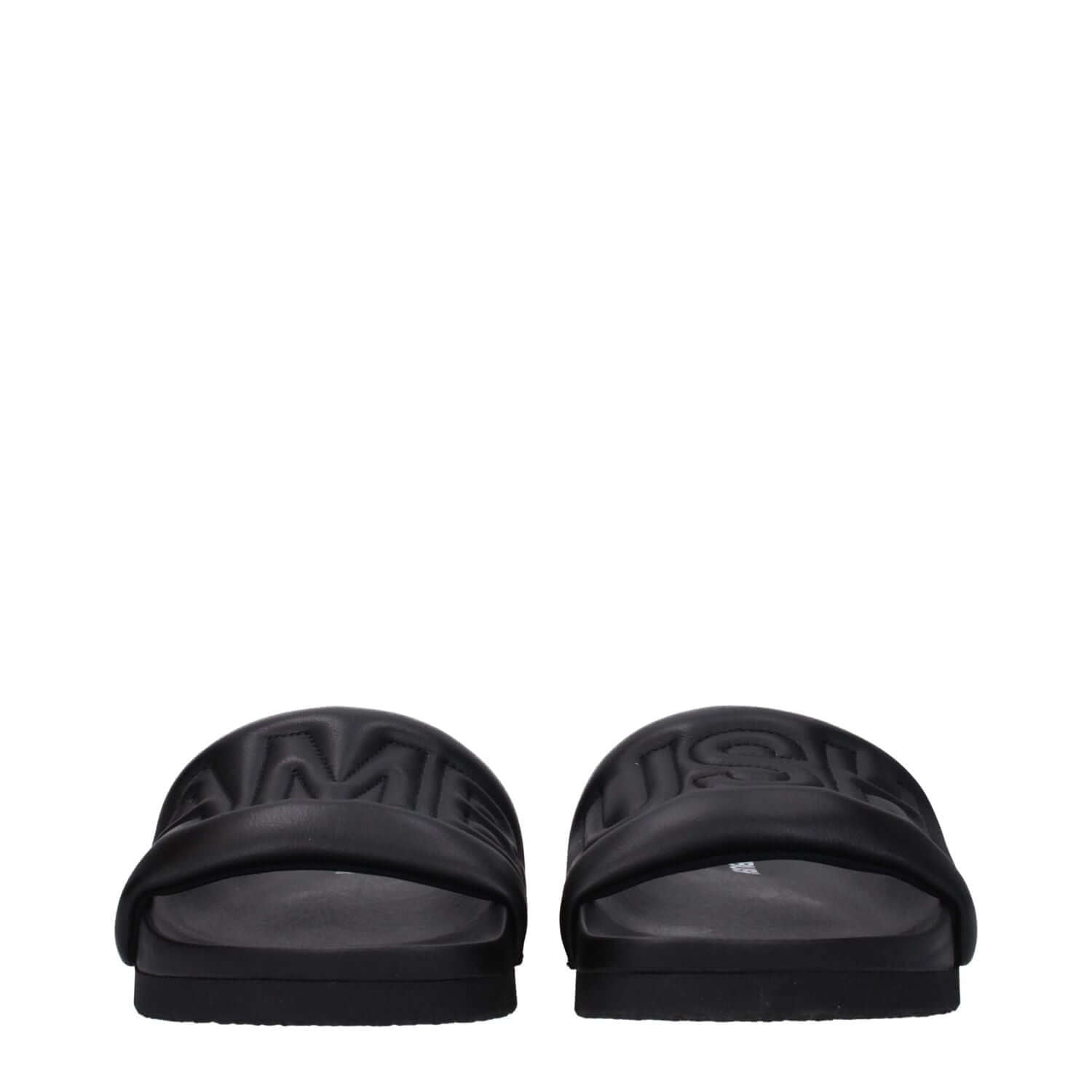 Ambush Black Leather Slippers