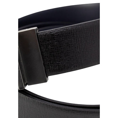 Antony Morato Black Leather Regular Belt with metal buckle, elegant design, 100% leather, versatile accessory for any occasion.