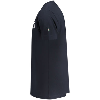 Armata Di Mare Blue Cotton Men T-Shirt side view with nautical logo and short sleeves