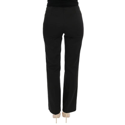 BENCIVENGA Black Stretch Straight Fit Dress Trousers Pants