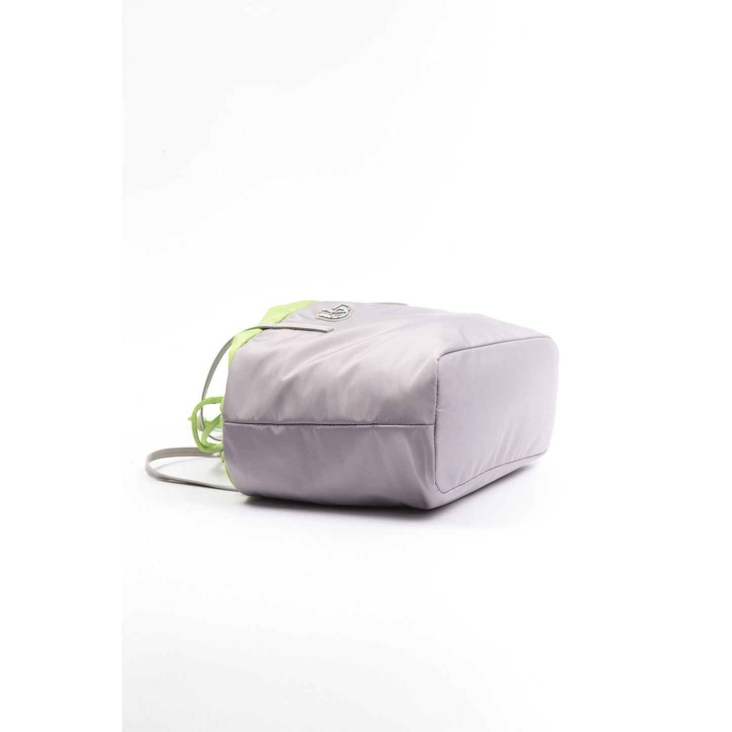 Side view of BYBLOS Gray Polyester Women Shoulder Bag with glossy finish